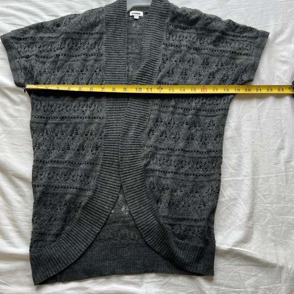 Kismet Charcoal Open-knit, Open-Front Cardigan, size small - Picture 3 of 11
